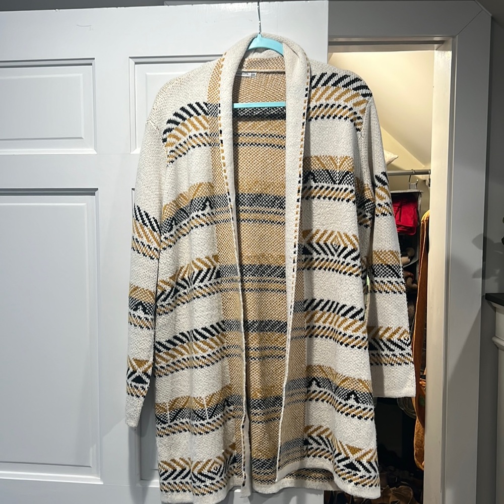 Long open front cardigan